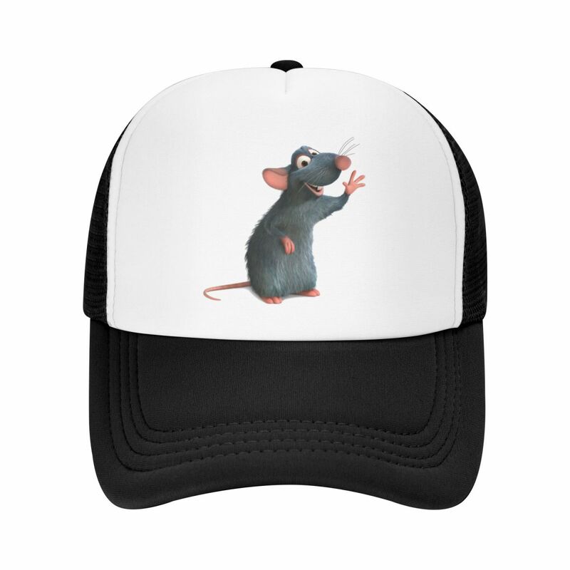 Spersonalizowana zabawna Ratatouille Remy Meme czapka z daszkiem dla mężczyzn kobiet oddychająca czapka typu Trucker Streetwear
