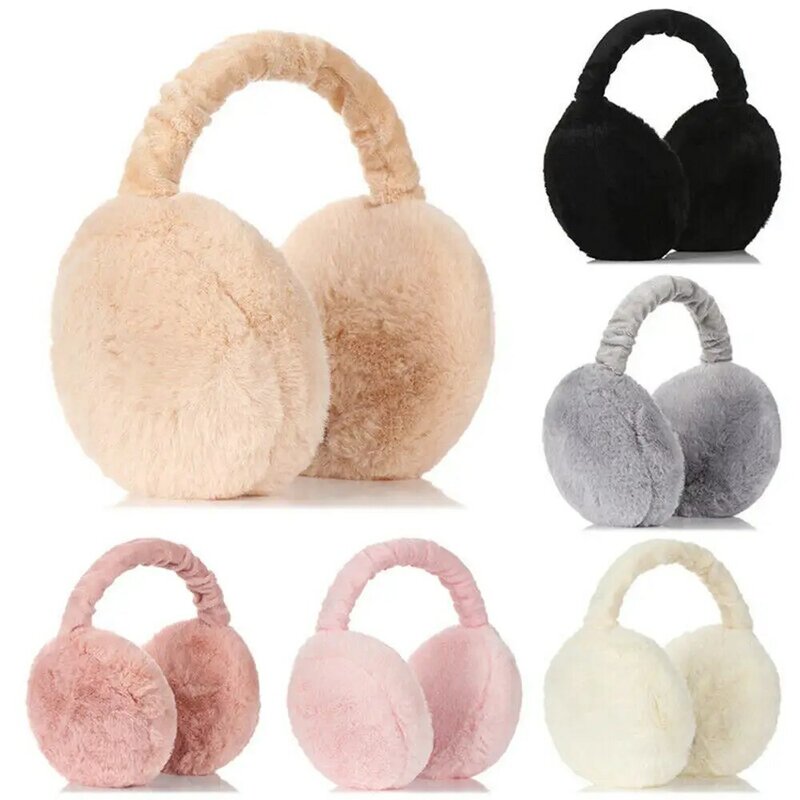 Women Men Folding Warm Earmuffs Soft Plush Kids Winter Warmers Fashion Solid Color Earflap Ear Muffs Outdoor Protection Cover