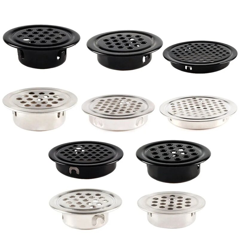 10 Pcs Cabinet Air Vent Grill Cover Metal Cupboard Round Ducting Ventilation 19-53mm For Home Decoration Hardware Accessories