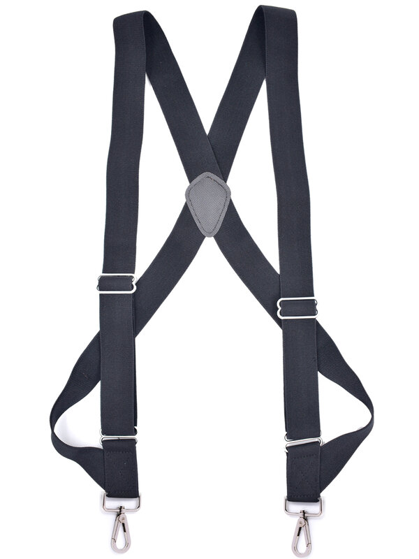 Heavy Duty Side Clip Hook Trucker Suspenders for Men Work 3.5cm Wide X Shape Adjustable Elastic Trouser Jeans Braces Strap Belts