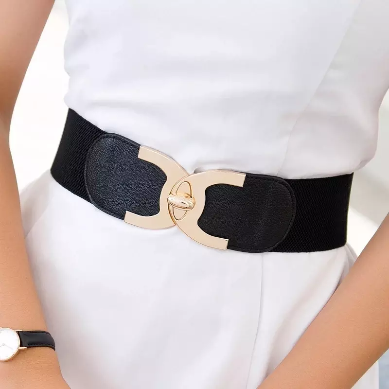 2024 nuove donne cintura larga elastica moda Vintage elastico in vita femminile Cinch ragazze cinture Cummerbund per le donne