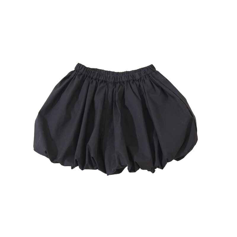 Pantalones cortos de alta calidad para bebé y niña, pantalón negro liso con cintura elástica, 100% algodón, Wz631