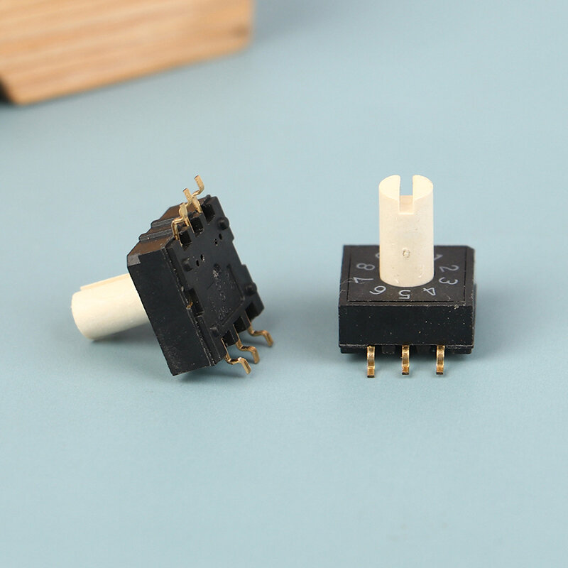 2Pcs RM3HAF-10 Rotary Dial Coding Switch 10 0-9 Coding Switch Patch 3:3 With Handle Rotary Coding Switches Accessories