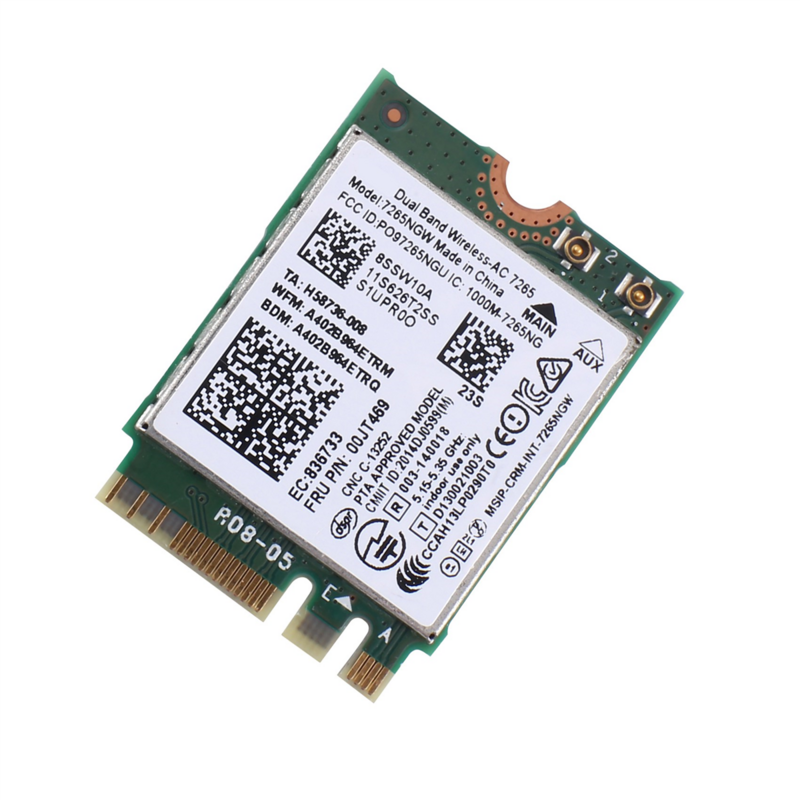 Cartão WiFi para Lenovo Thinkpad, AC7265, 7265NGW, FRU00JT469, 802.11AC, NGFF, BT4.0, E550, Série E455
