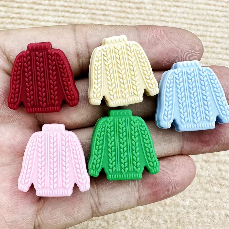10 buah manik-manik silikon baru Sweater manik-manik pena bermanik kualitas makanan manik-manik gigi kunyah DIY rantai puting aksesoris perhiasan