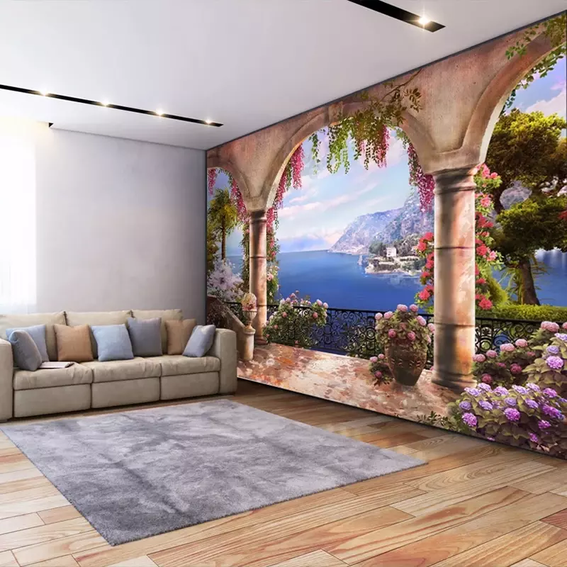 Papel tapiz fotográfico 3D personalizado, pintura de pared con vista al mar, póster para dormitorio, sala de estar, sofá, decoración del hogar, Mural
