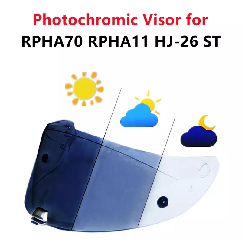 Visière photochromique pour HJC RPHA70 RPHA11 HJ-26 ST Shield Taille universelle Protection solaire Casco Moto Accessoires