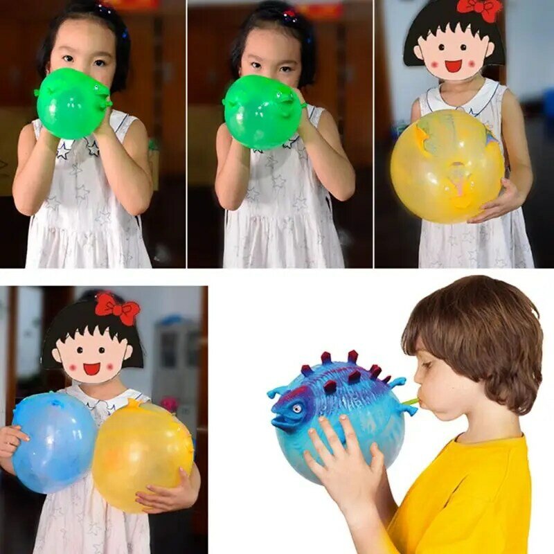 Ensemble de jouets dinosaures Antistress gonflables, 4 pièces/ensemble, nouveauté, Animal, balle douce à presser, ballon Kawaii, drôle, cadeaux d'halloween pour enfants