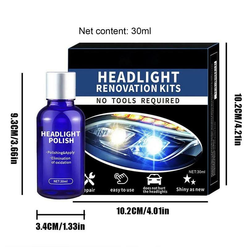 Headlight Repair Polish 30ml Repair Agent Polishing Headlight Liquid Automotive Refurbishment Tool For Motorcycles Cars And