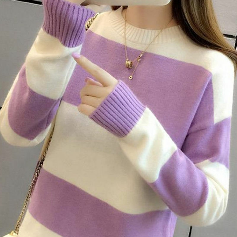 Утепленный свитер женская одежда 2024 модная новинка осень-зима вязаный Универсальный свитер с длинным рукавом