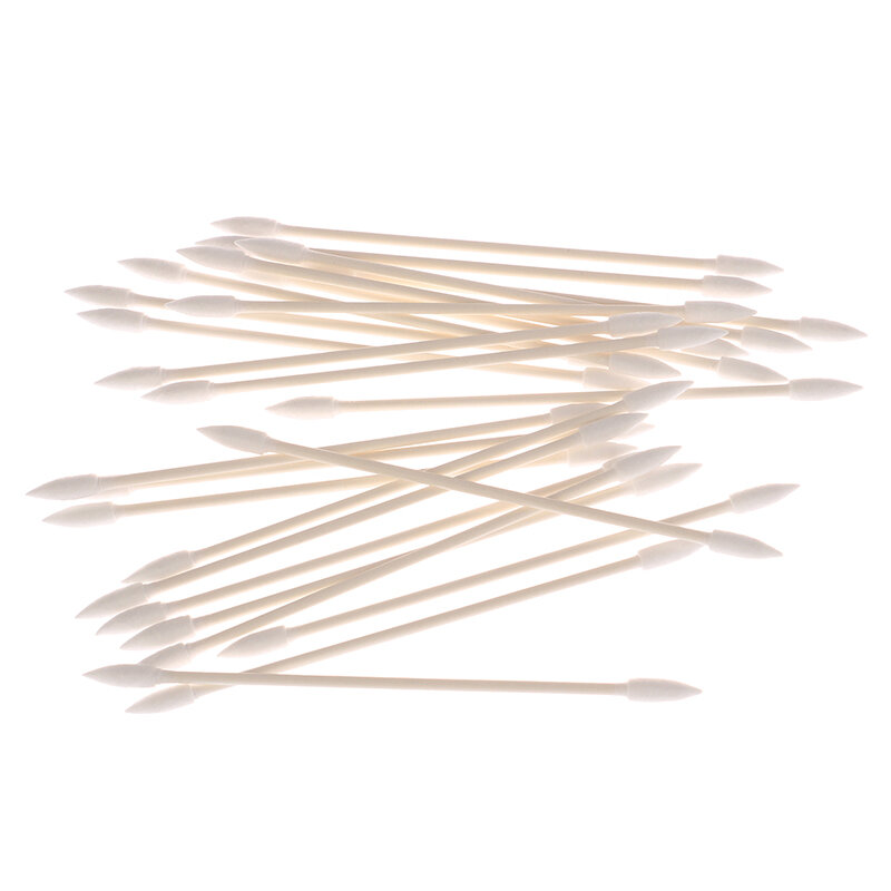 25pcs Pointed Dust-free Cotton Swab Cosmetics Permanent Makeup Disposable Cotton Swab Ear Jewelry Clean Sticks Tip Head