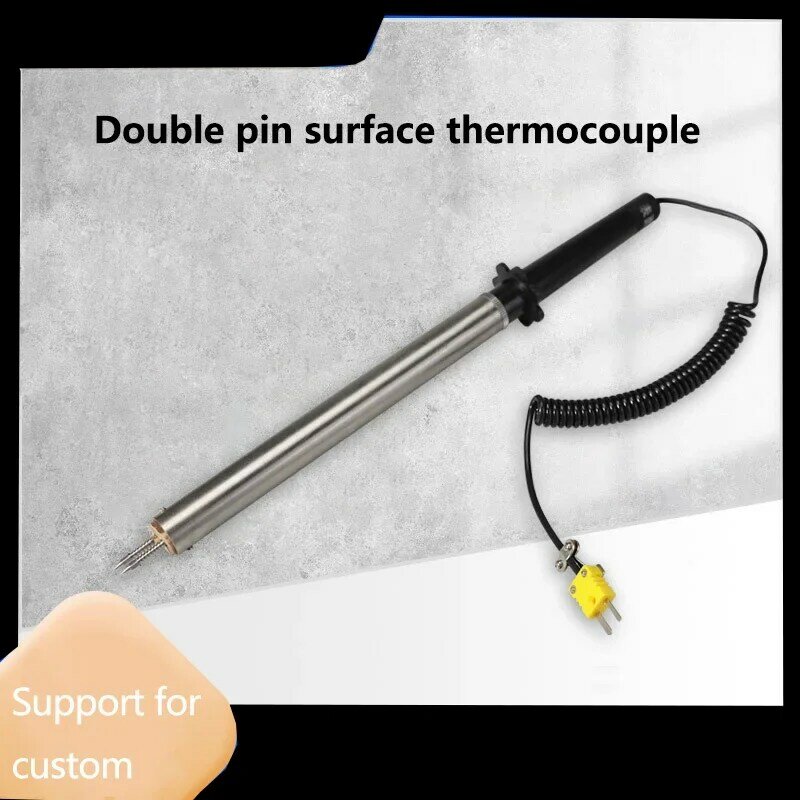WRNM-020 de termopar de superficie de doble pin, sensor de temperatura resistente a altas temperaturas de alta precisión 0 ~ 600 ℃