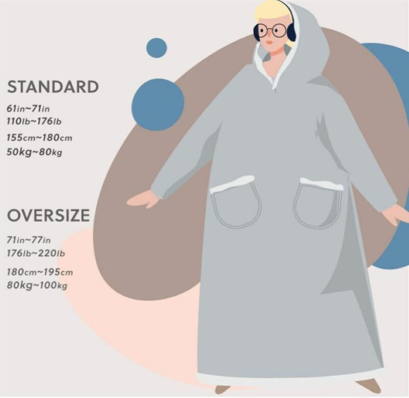 Manta de franela superlarga con mangas para hombre y mujer, Sudadera con capucha cálida, manta de TV de gran tamaño, invierno, 2024