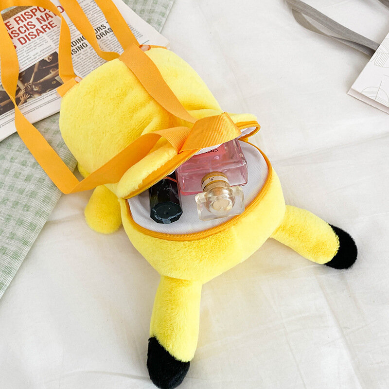 28ซม.Pokemon Tas Ransel Pikachu ตุ๊กตา Plush ตุ๊กตาตุ๊กตาตุ๊กตาตุ๊กตาตุ๊กตากระเป๋าสะพายไหล่กระเป๋าใส่หรียญน่ารักนุ่ม Pikachued กระเป๋า Kado Ulang Tahun สำหรับหญิง