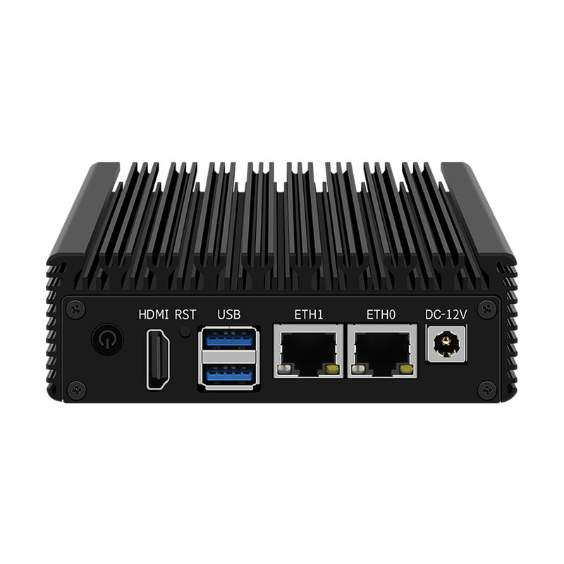 HUNSN alat Micro Firewall, PC Mini, RJ12,Intel Celeron, PC Router, pfsense,OPNsense,2 x Intel 2.5GbE I226-V LAN,RST,HD,2USB3.0