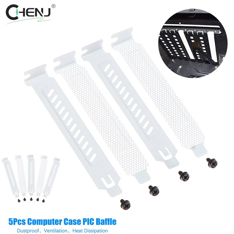 Deflector de filtro de polvo de refrigeración PCI para ordenador de escritorio, cubierta de ranura PCI, carcasa de PC, Red de ventilación, chasis de Host, 5 piezas