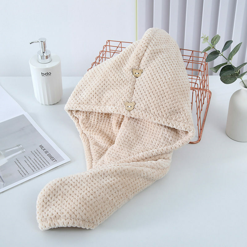 Goodtop microfibra toalha de cabelo secador rápido waffle toalha de banho simples chapéu absorvente rápido tampão de chuveiro turbante secagem toalhas femininas