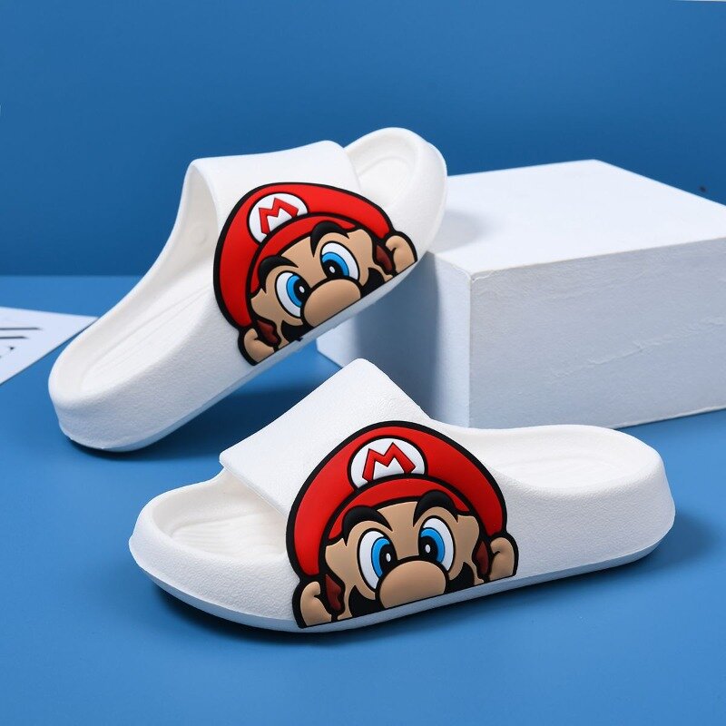 Zapatillas antideslizantes de Super Mario Bros para padres e hijos, bonitas Zapatillas de casa de dibujos animados, suaves, cómodas, transpirables y cómodas