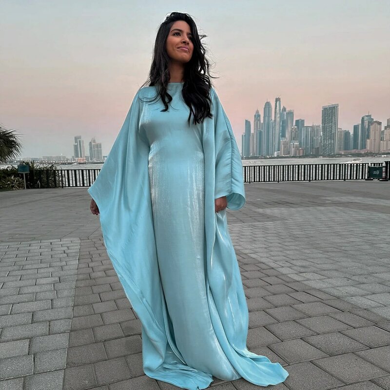 Schmetterlings ärmel Abaya im Gürtel muslimische Frauen Party langes Kleid Abayas Dubai Truthahn islamische Kleidung Ramadan Eid Kaftan Robe
