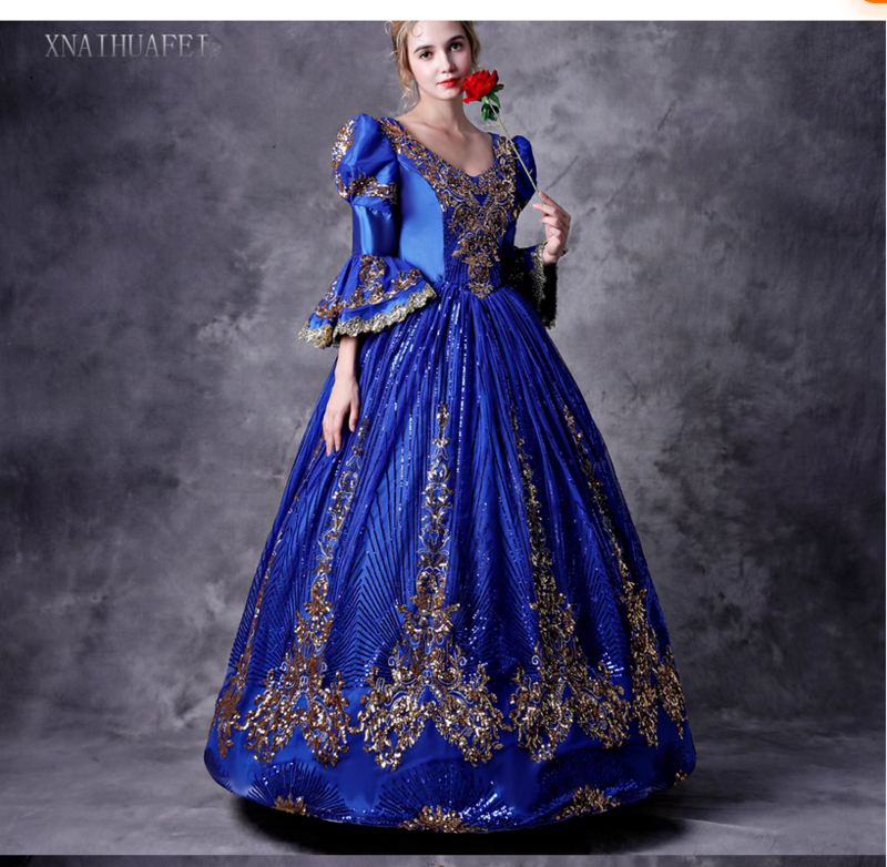 European style palace makeup ball evening dress, female stage walk show performance costumes