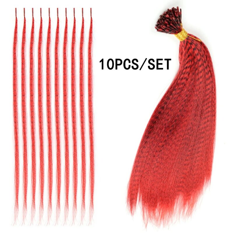 LISI GIRL перьевое наращивание волос 10 штук искусственные волосы I Tip радужные синтетические волосы 16 дюймов шиньон перо для наращивания волос