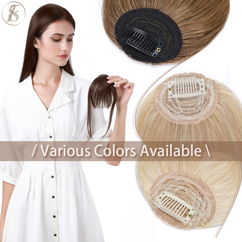 Frangia per capelli naturali TESS frangia 9g capelli umani con aste 11 pollici accessori per capelli finti invisibili Clip In frangia per donna