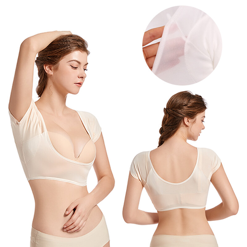 Women Washable T-shirt Shape Sweat Pads Underarm Sweat Absorbing Guards Armpit Anti Sweat Shields Perfume Absorbent Deodorants