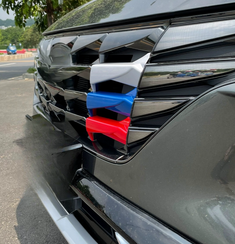 Tira decorativa de rejilla de tres colores, marco de rejilla de entrada de aire, tira de color aplicable a Hyundai Tucson L 2021