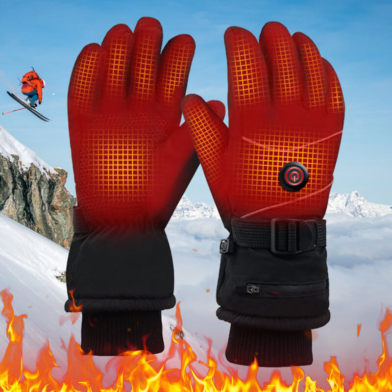 Dc Oplaadbare Elektrische Verwarmde Handwarmer 3 Warmteniveaus Verwarmde Handschoenen Touchscreen Voor Fietsen Hardlopen Wandelen
