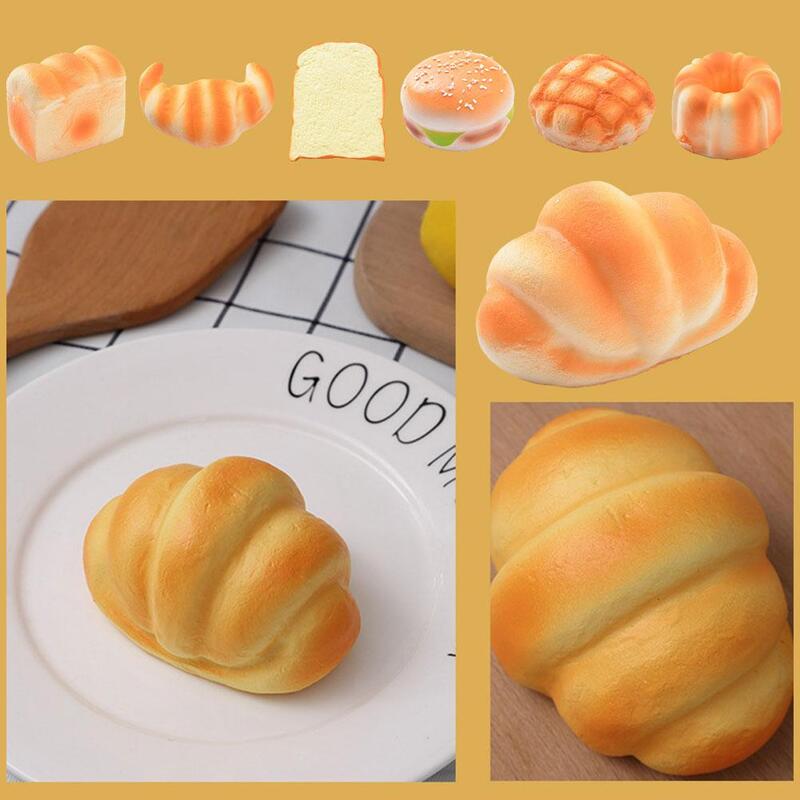 Sztuczny chleb imitacja jedzenia Model fałszywego sklepu z pączkami witryna rekwizyty fotograficzne wystrój stołu zabawna zabawka zabawki do ściskania
