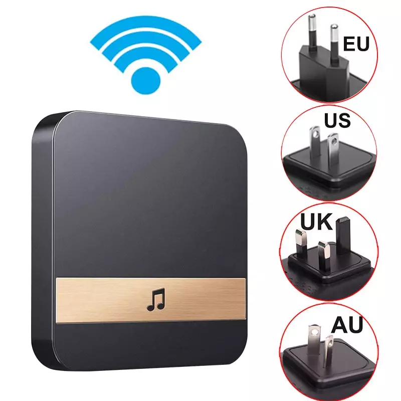 Wifi付きワイヤレススマートドアベル,ドア用,110-220V,EU用UKソケット,xshアプリケーション,eken v5 v6 v7 m3,1個