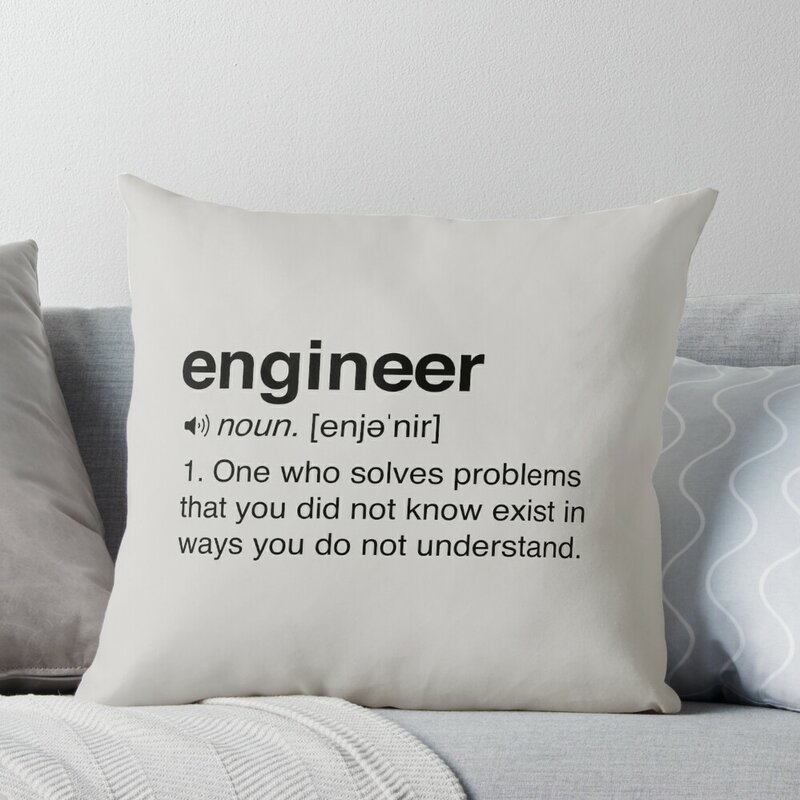 Funny Engineer Definition Throw Pillow Christmas Covers For Cushions Christmas Pillow Cases Sofa Cushion Cover