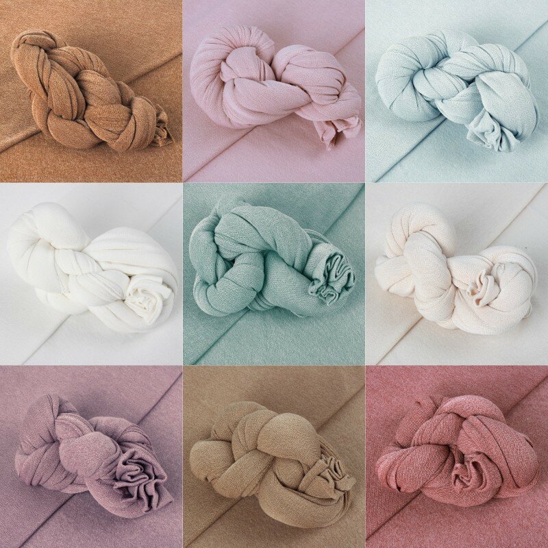Tecido Stretchable Fotografia Cobertor para Recém-nascidos, Props Backdrop, Baby Wraps, Recebendo Cobertor, Chapéu
