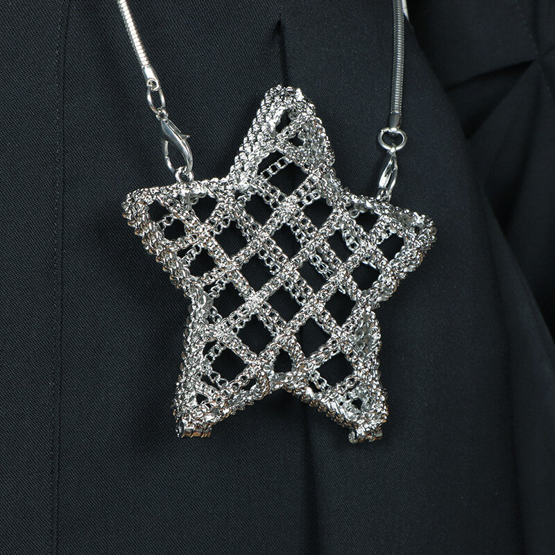 DAEYOTEN Mini Bag for Girls 2023 New Metal Hollow Star Bag borsa a tracolla per rossetto Versatile femminile borsa per accessori carina ZM1539