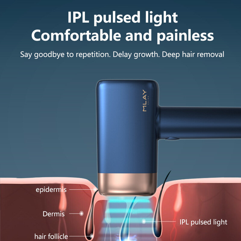 Mlay-depiladora láser T14 con lente reemplazable, dispositivo de enfriamiento IPL, indolora, eliminador de vello púbico, dispositivo para el hogar, Wome, 0,2 s
