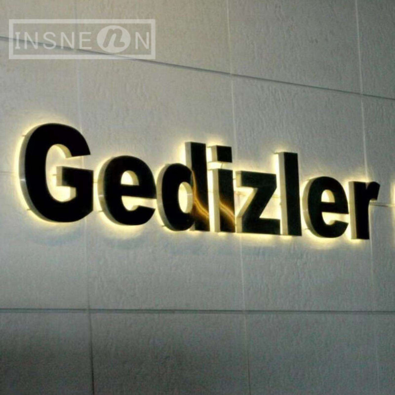 LED hinter leuchtete Kanal Brief Spiegel poliert wasserdicht Edelstahl Zeichen Außengebäude Wand dekoration Ladens childer
