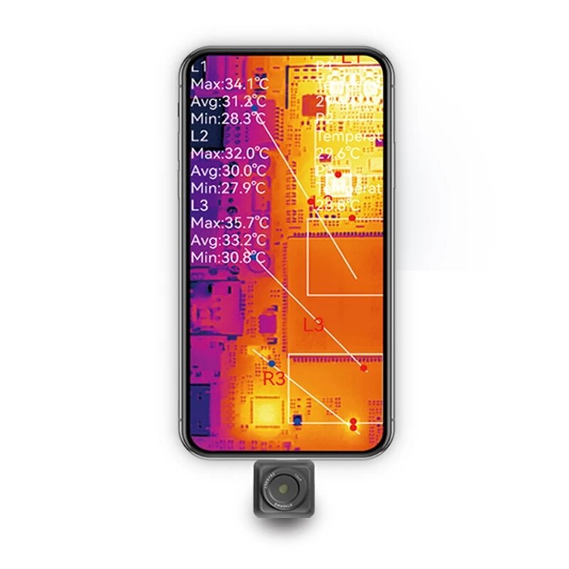 Infiray-熱画像付きt2sPlus熱画像デバイス,カメラ,PCB付き温度計,Android tiecによる障害診断の検出,25hz
