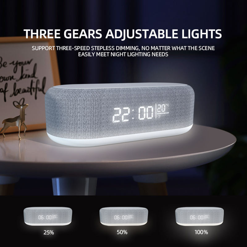 Draadloze Oplader Wekker Tijd LED Licht Thermometer Oortelefoon Oplader 15W Snel Opladen Dock Station voor iPhone Samsung