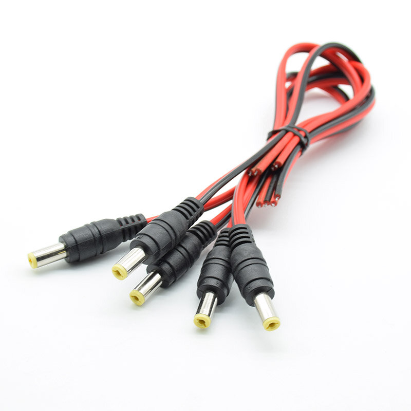 5 sztuk DC Power męski kabel żeński wtyk Adapter DC kabel wtyk złącze dla kamera telewizji przemysłowej wtyczka DC 5.5*2.1mm 5.5x2.1