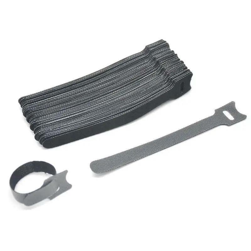 Reusable Cable Cord Nylon Strap Hook Loop Ties Tidy Self-Adhesive Tool 50Pcs 1.2X15CM Black Nylon Strap 50X TSLM1