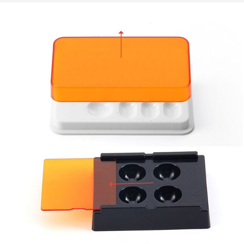 4/8 Slots Dental Resin Shade Light Storage Box Dental Palette with Cover Dental Veneer Box Mix Hood Case Shading Organizer Tool