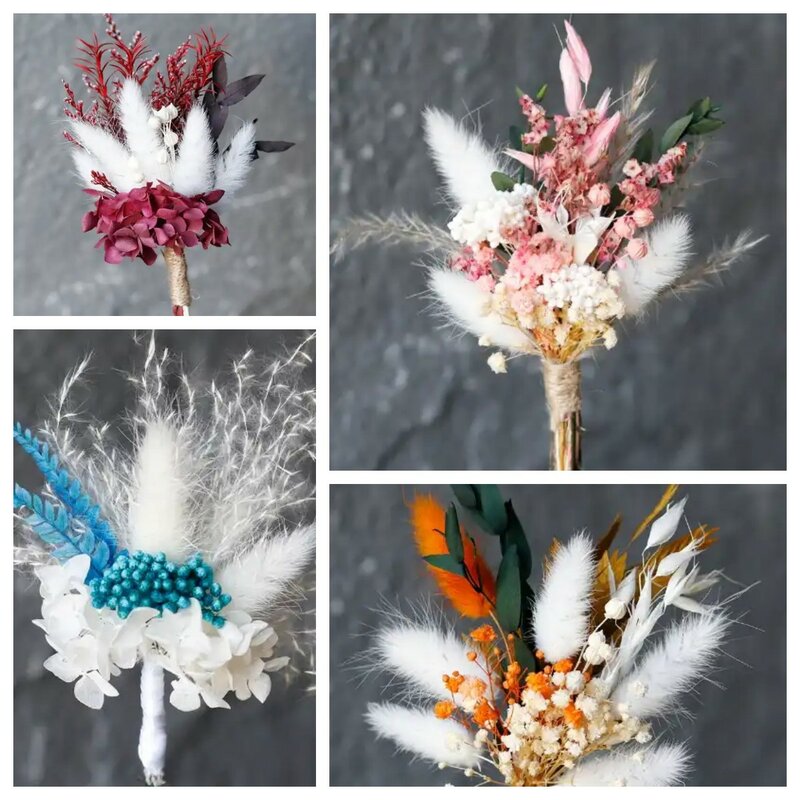 Small Dried Pampas Grass, Bohemian Flower, Wedding, Mini Dried Flower Bundle Set, Dining Table Decoration, Small