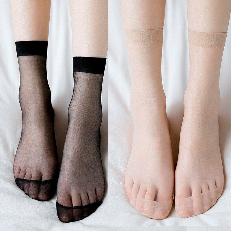 10 пар/партия, женские прозрачные тонкие шелковые носки