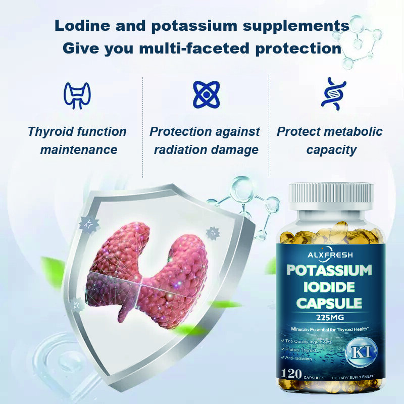 Potassium Iodide Supplement 225 mg Dietary Thyroid Support Protectant KI Iodine Tablets Vitamin Optimum Potassium