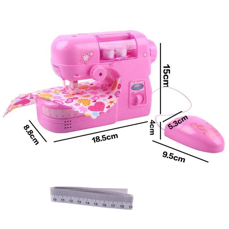 Mini Electric Sewing Machine Pretend Play Toy For Kids Children Girls Birthday Christmas Creative Gift Educational Toy