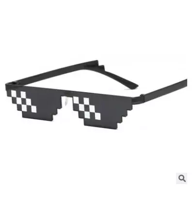 Thug Life-gafas de sol con diseño de mosaico para hombre y mujer, lentes de sol de 8 bits con codificación de píxeles, modernas, Estilo Vintage, 2024