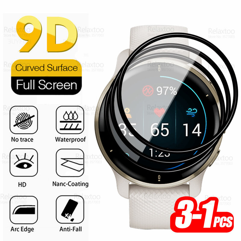 1-3Pcs 9D Soft Screen Protector Voor Garmin Venu 2 Plus Gehard Glas Venu2 2S Venu2Plus 2 plus Smart Horloge Cover Beschermende Film