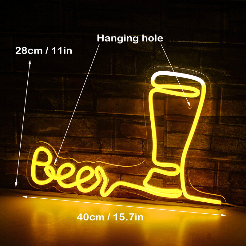 ป้ายสัญลักษณ์เบียร์ LED สำหรับเครื่องตกแต่งฝาผนังปากการูปหัวใจเบียร์ที่ใช้ USB บาร์ถ้ำมนุษย์ป้ายติดผนังรูปคลับของตกแต่งปาร์ตี้วันเกิดห้องครัวป้ายติดผนังนีออน