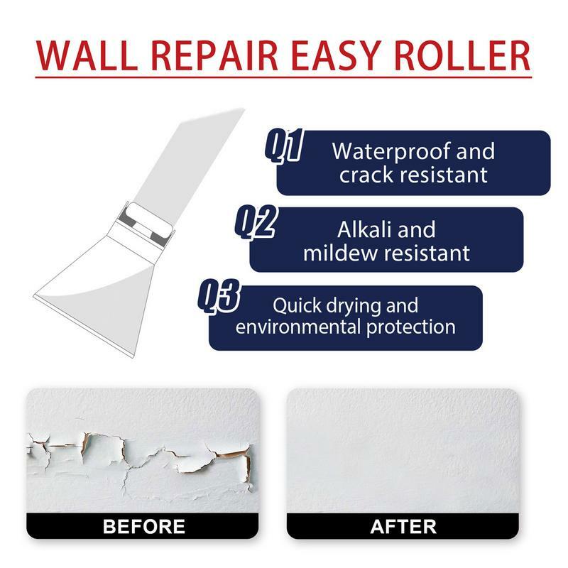 Quick Dry Wall Repair Paste 100g Wall Mending Agent With Roller Brush Design Waterproof White Crack-Resistant Paste Tile Refill