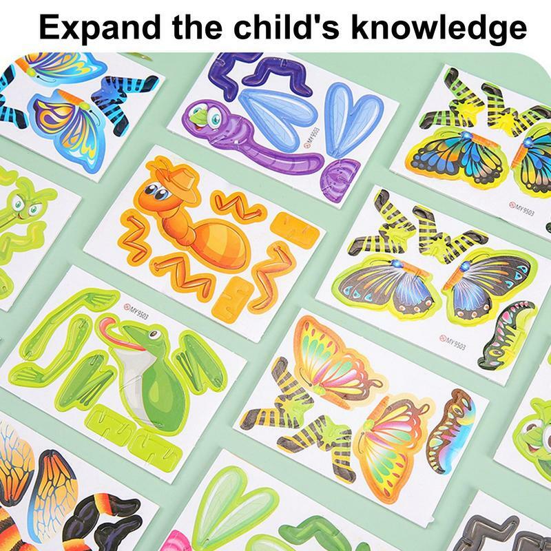Puzzles d'animaux 3D pour enfants, jouet, casse-tête, tiges, activités, jouets d'apprentissage